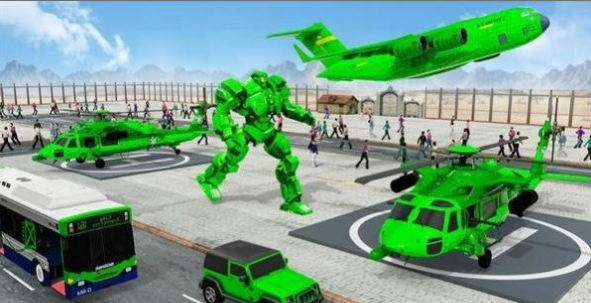 陆军校车机器人汽车游戏截图-1
