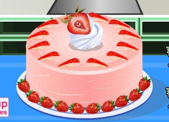 制作可口草莓蛋糕