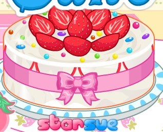 草莓公主做蛋糕