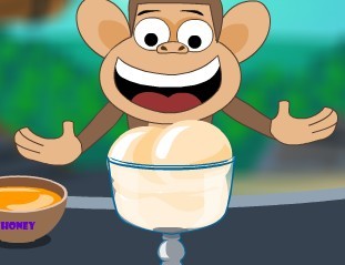 小猴制作冰淇淋