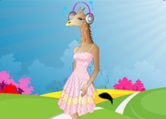 装扮长颈鹿女士
